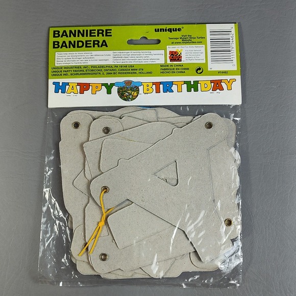 Vintage Ninja Turtles Happy Birthday Banner 1998 TMNT The Next Mutation Fox Kids - Picture 7 of 9